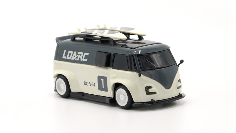 RC Geeks | LDARC 1/64 V64 Mini Race Van - Gray