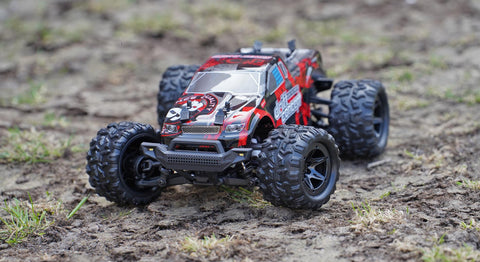 RCG Racing 18-Series 1/18 Brushed Monster Truck - Red slide 1