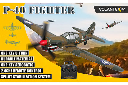 RC Geeks | Volantex P40 Warhawk 4ch 400mm Brushed Plane RTF
